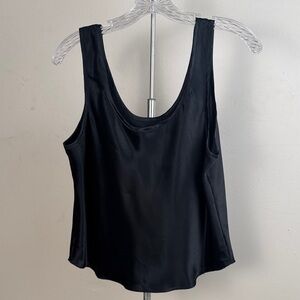 Elegant Satin Black Women's Tank Top